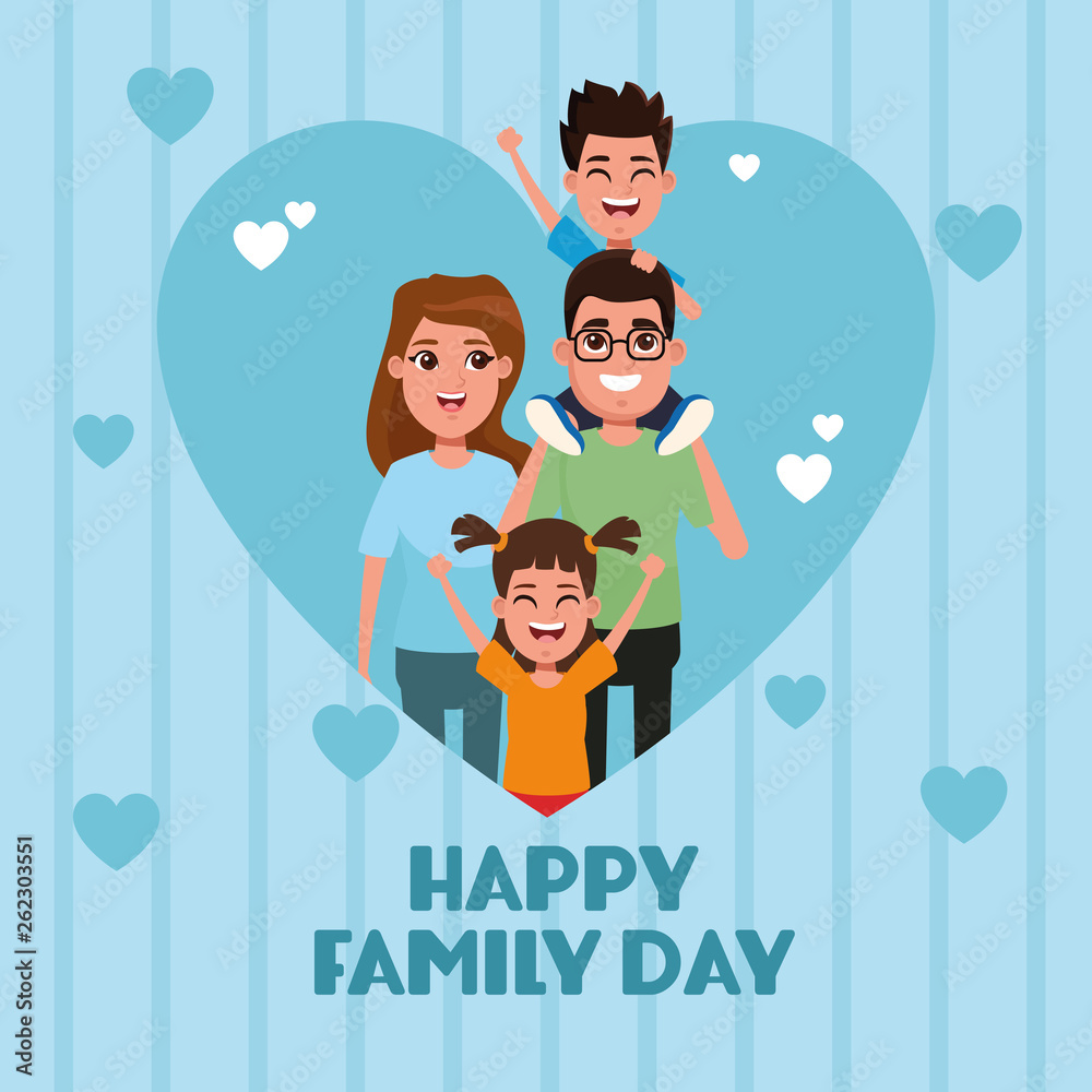 Happy family day card Happy family day card