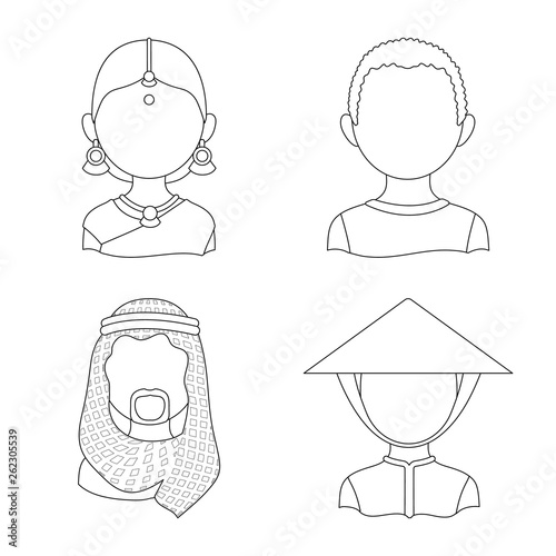 Vector illustration of imitator and resident sign. Collection of imitator and culture stock symbol for web.