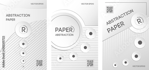 Vertical banners set in paper style