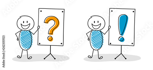 Collection of funny hand drawn stickman with whiteboard and icons. Vector