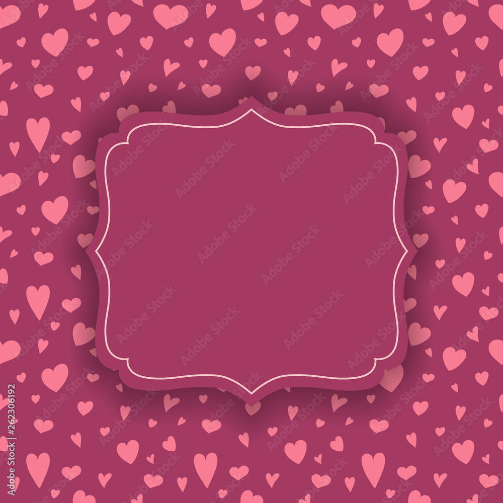 Greeting card in retro style with hand drawn hearts. Women's Day concept. Vector Greeting card in retro style with hand drawn hearts. Women's Day concept. Vector