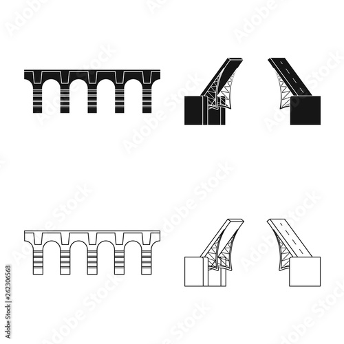 Vector illustration of connection and design logo. Collection of connection and side vector icon for stock.