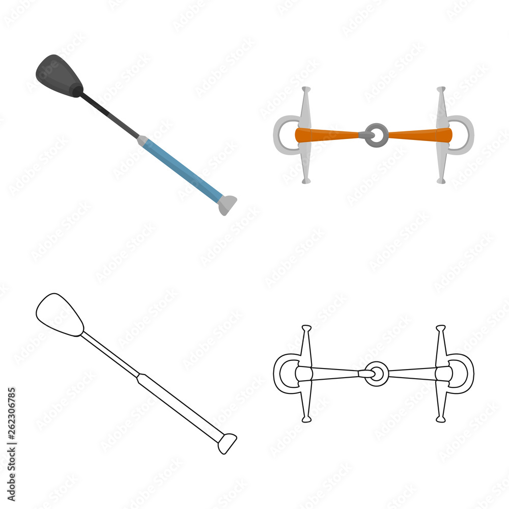 Vector illustration of equipment and riding sign. Set of equipment and competition stock symbol for web. Vector illustration of equipment and riding sign. Set of equipment and competition stock symbol for web.