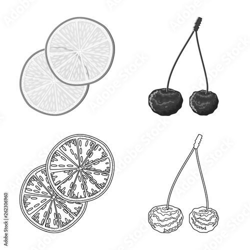 Vector design of food  and raw  logo. Set of food  and nature   vector icon for stock.