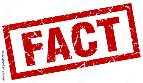 square grunge red fact stamp