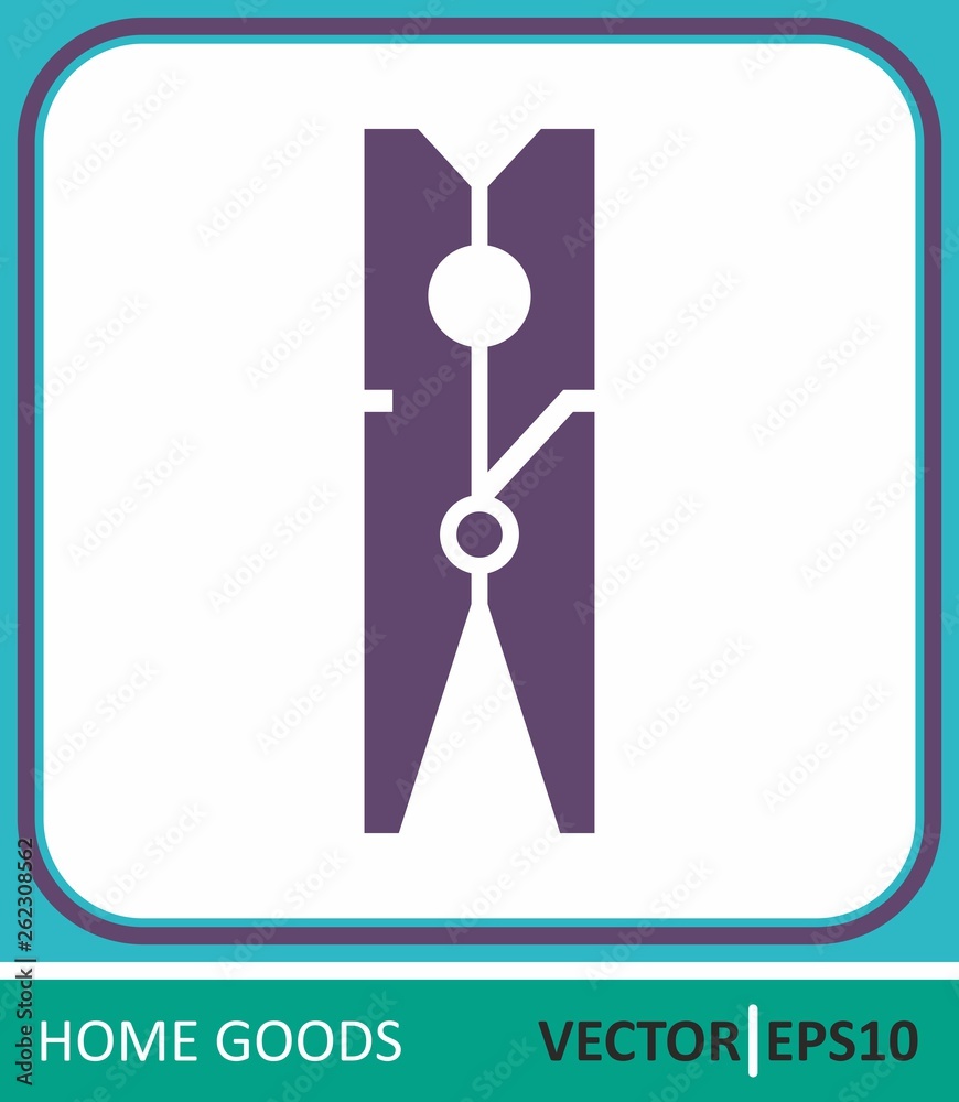 clothespin, A one-piece wooden clothespin. Simple vector illustration for graphic and web design. clothespin, A one-piece wooden clothespin. Simple vector illustration for graphic and web design.