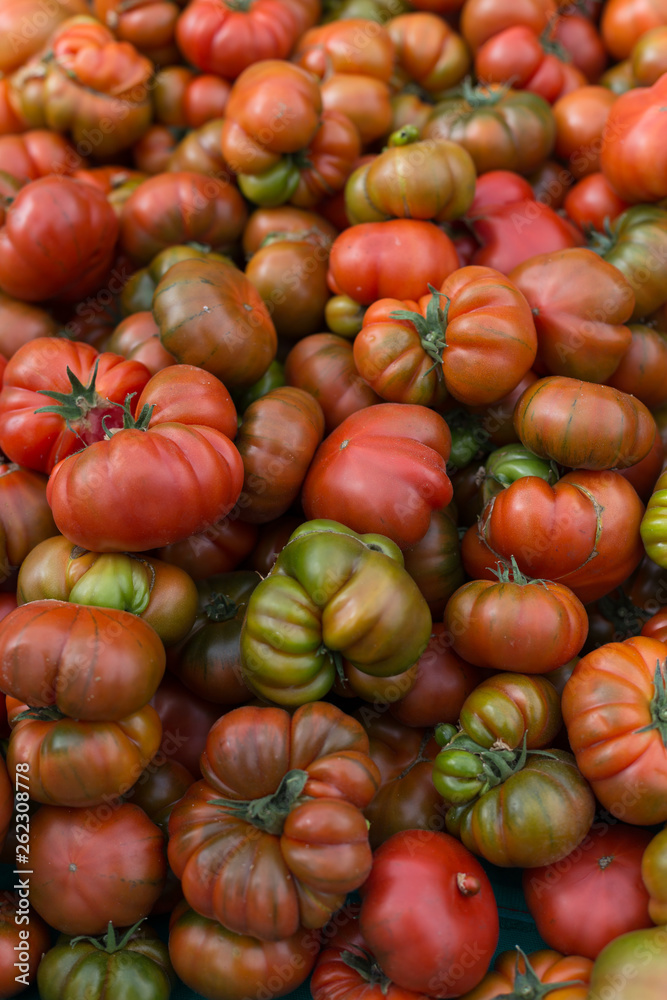 Large tomatoes shot with selective focus Large tomatoes shot with selective focus