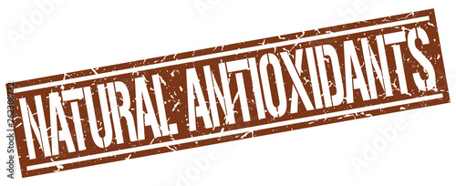 natural antioxidants square grunge stamp