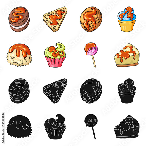 Isolated object of confectionery and culinary icon. Collection of confectionery and product vector icon for stock.