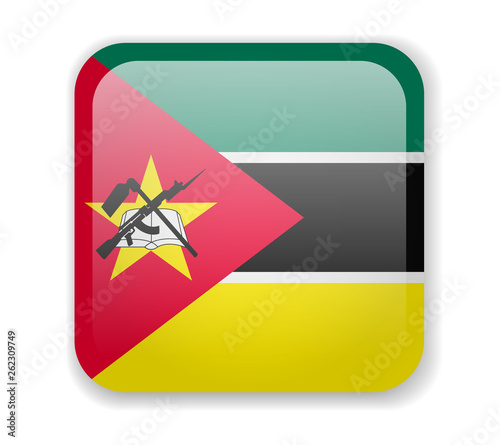 Free Download Mozambique flag bright square icon on a white background - GFXLoad