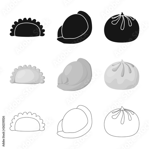 Isolated object of products  and cooking sign. Collection of products  and appetizer stock symbol for web.