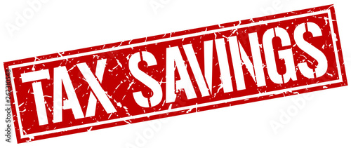 tax savings square grunge stamp