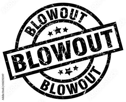 blowout round grunge black stamp