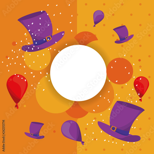 Carnival party round frame