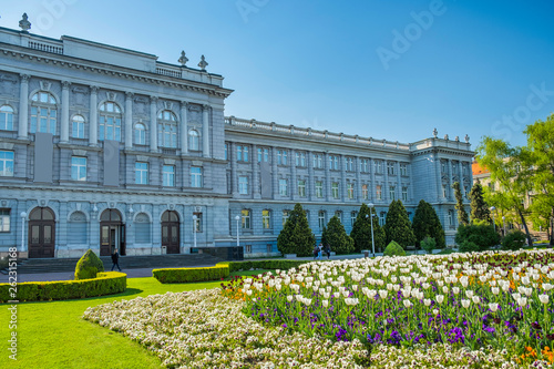 Spring in Zagreb, Croatia, Mimara museum, popular tourist travel destination