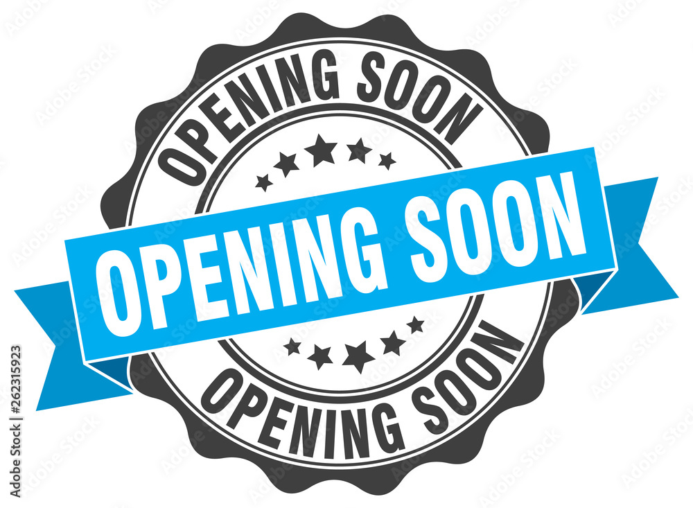 Fototapeta premium opening soon stamp. sign. seal