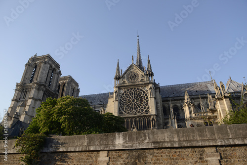 Paris, France - 06-05-2018: Cathedral Notre Dame in Paris. Famous and important Gothic Building in history of art. 