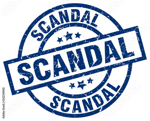 scandal blue round grunge stamp