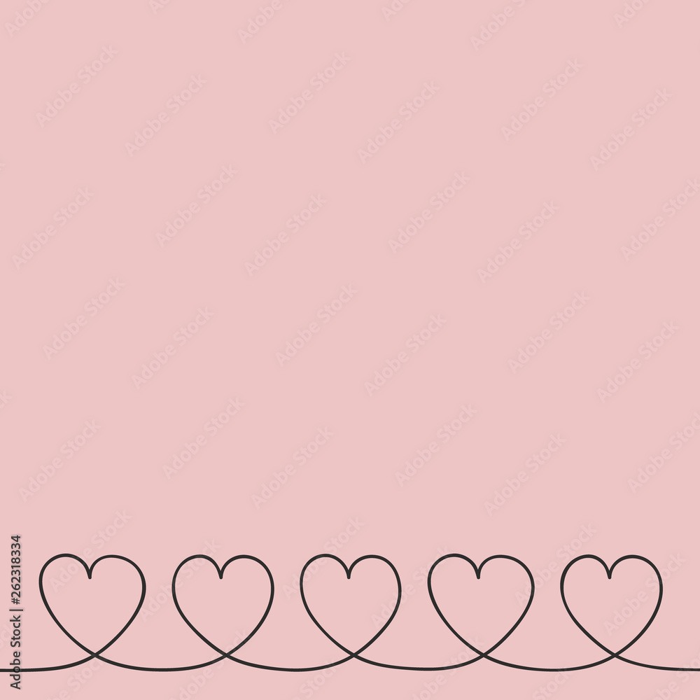 Empty background with hand drawn hearts - Valentine's Day, Mother's Day and Women's Day concept. Vector