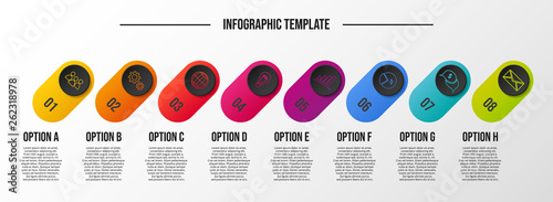 Design of colorful company infographic with icons. Vector