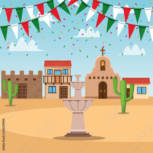Mexican town scenery
