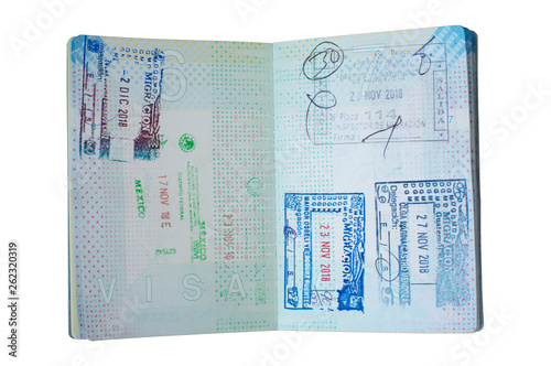 Used dutch passport, stamp page