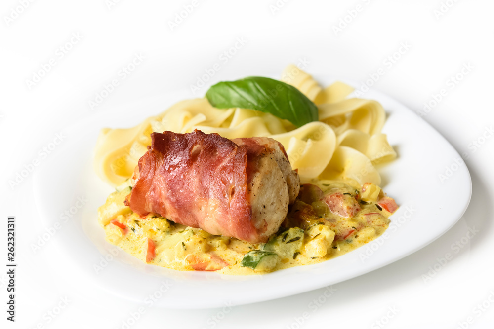 chicken breast fillet baked in bacon chicken breast fillet baked in bacon