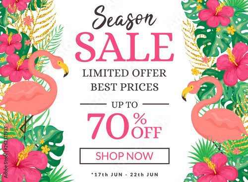 Vector banner for summer sales.