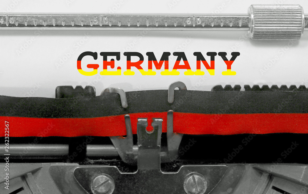 TEXT Germany with national colors flag
