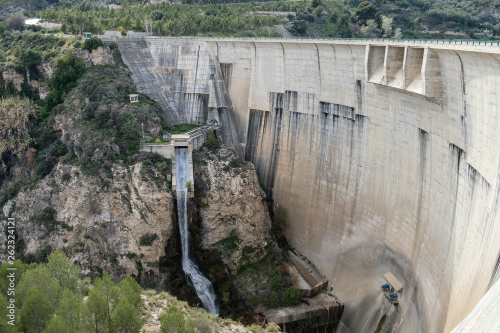 dam of reservoir called Presa de Beznar in Spain