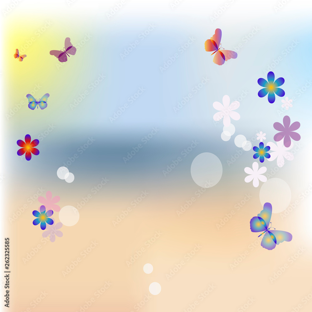 abstract spring background with flowers