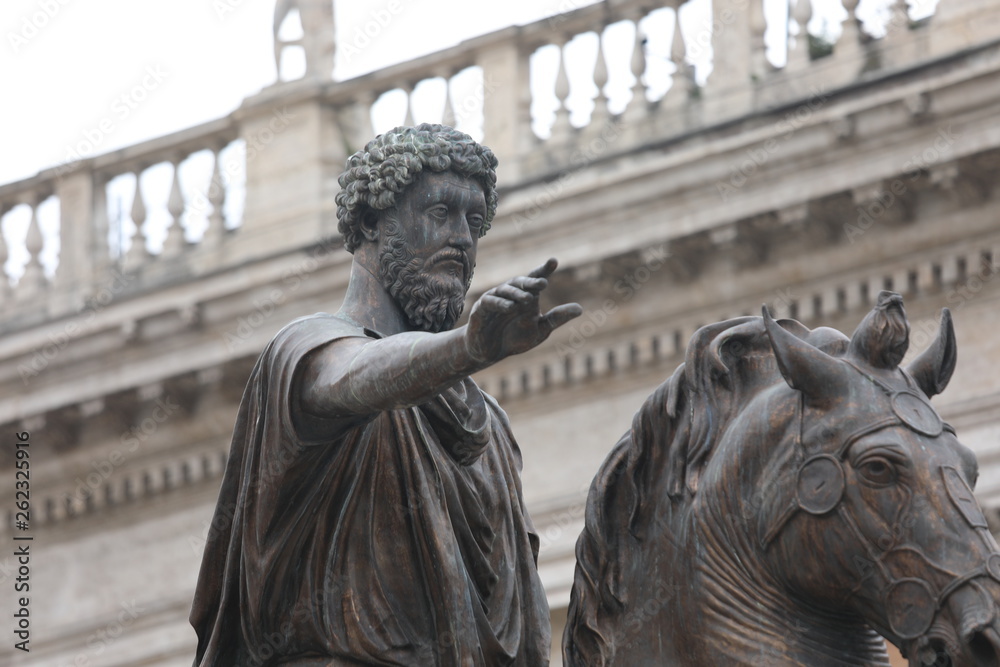 Equestrian ancient Statue of Marcus Aurelius  in the Capitoline