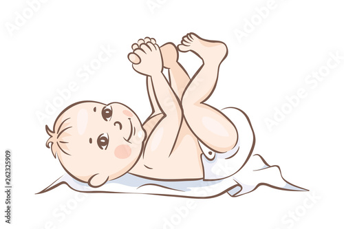Baby. Сhild under the age of about six months, vector illustration.