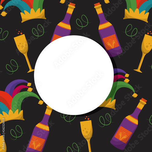 Carnival party round frame