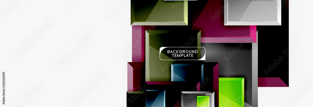 Geometrical design squares abstract banner, glossy shiny effects Geometrical design squares abstract banner, glossy shiny effects