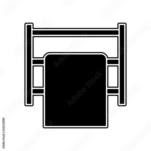 Towel on hanger icon. Element of bathroom for mobile concept and web apps icon. Glyph, flat icon for website design and development, app development