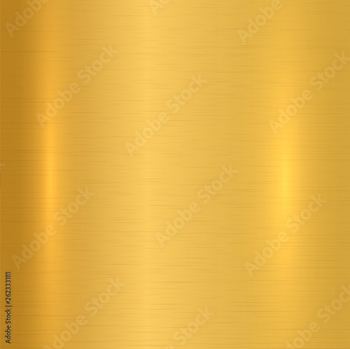 Gold metallic polished textue. Shiny brushed background.