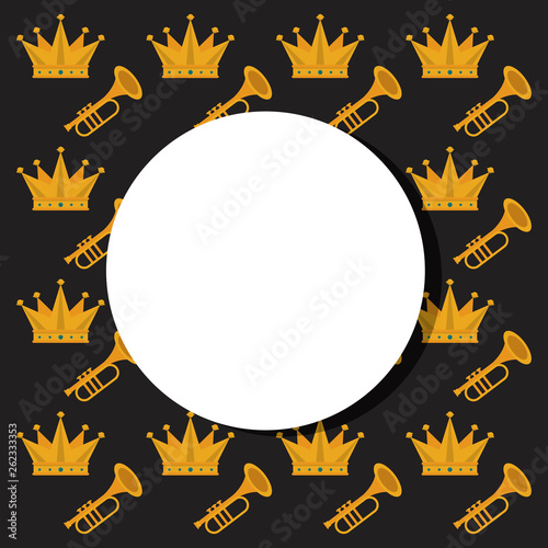 Carnival party round frame