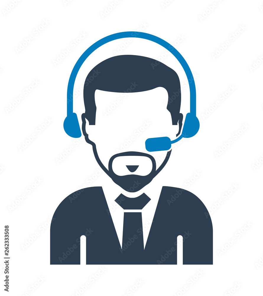 Male Costumer service icon. Flat style vector EPS. Male Costumer service icon. Flat style vector EPS.