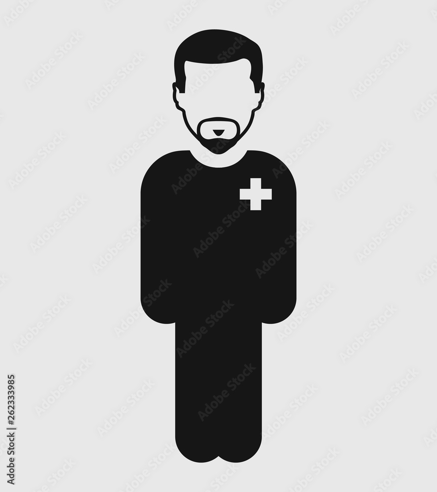 Standing male Patient Icon. Flat style vector EPS.