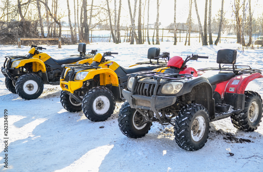 ATVs are ready for the race ATVs are ready for the race