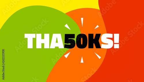 Social media banner with thanks 50K followers achievement. Thank you for 50000 thousand subscribers decoration post template. Greeting card for social networks. Vector illustration