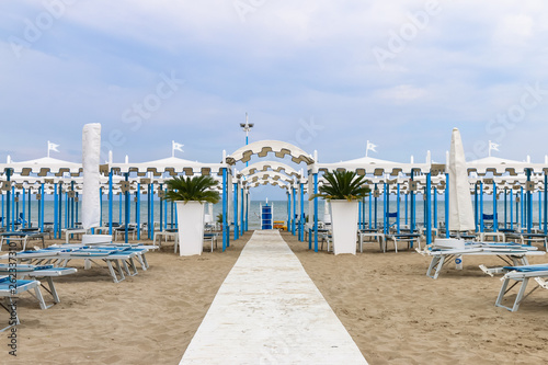 Empty beach, Italy, Riccione photo