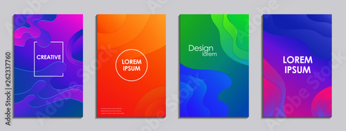 Wavy shapes with gradient. Abstract modern covers. A collection of colorful background