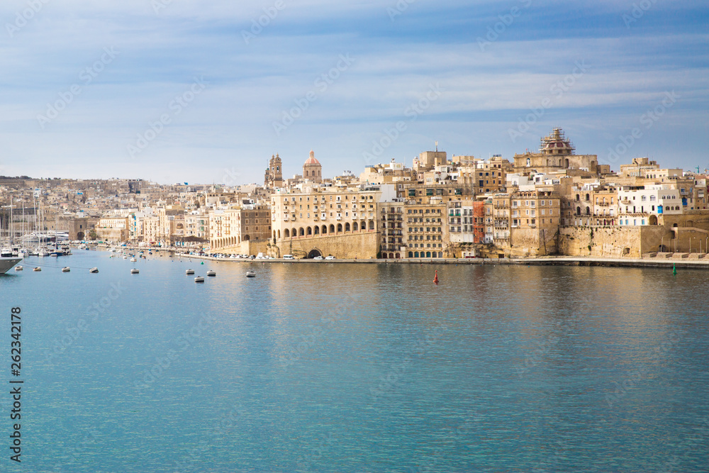 Valletta, Malta, panoramic view, beautiful sunny summer day. 