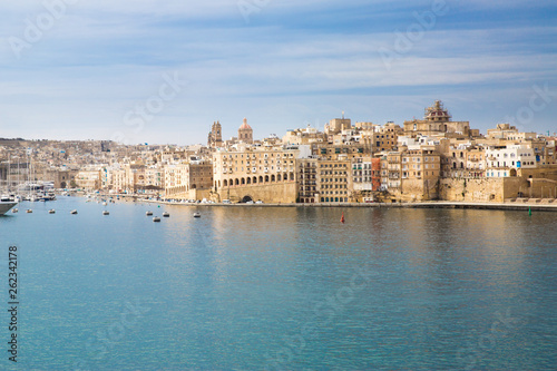 Valletta, Malta, panoramic view, beautiful sunny summer day. 