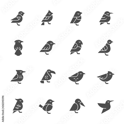 Birds vector icons