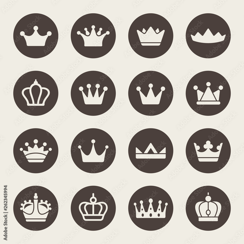 Crown icon set