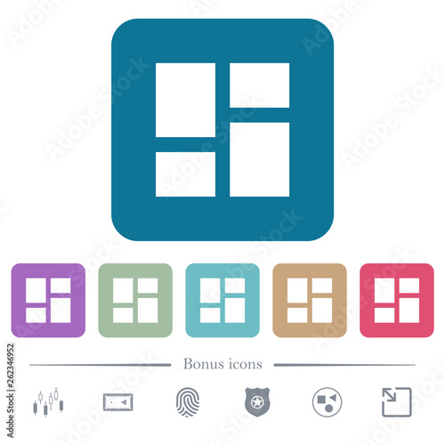 Admin dashboard panels rounded square flat icons