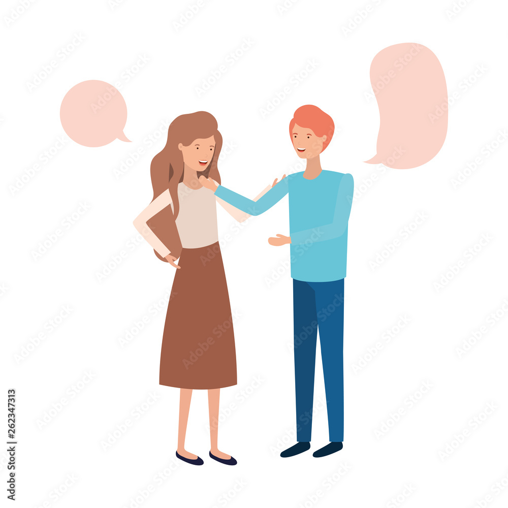 couple with speech bubble avatar character couple with speech bubble avatar character